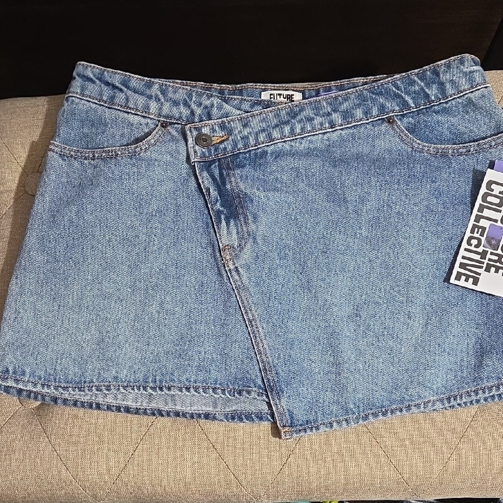 Blue Denim Mini Skirt